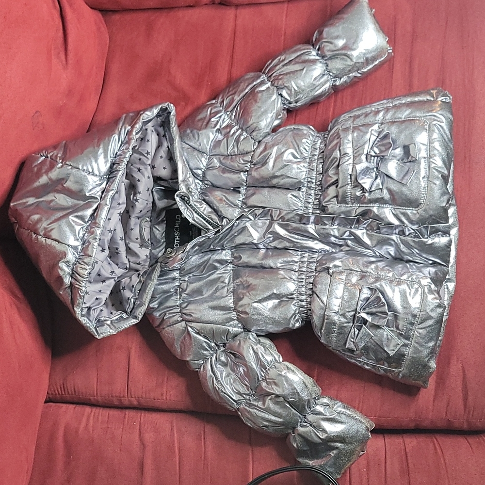 Metallic puffer coat
